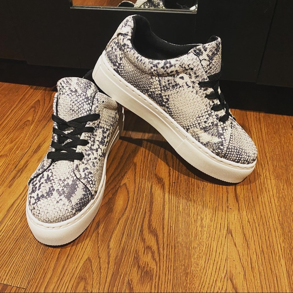 New! Snake Print Sneakers - Picture 2 of 5